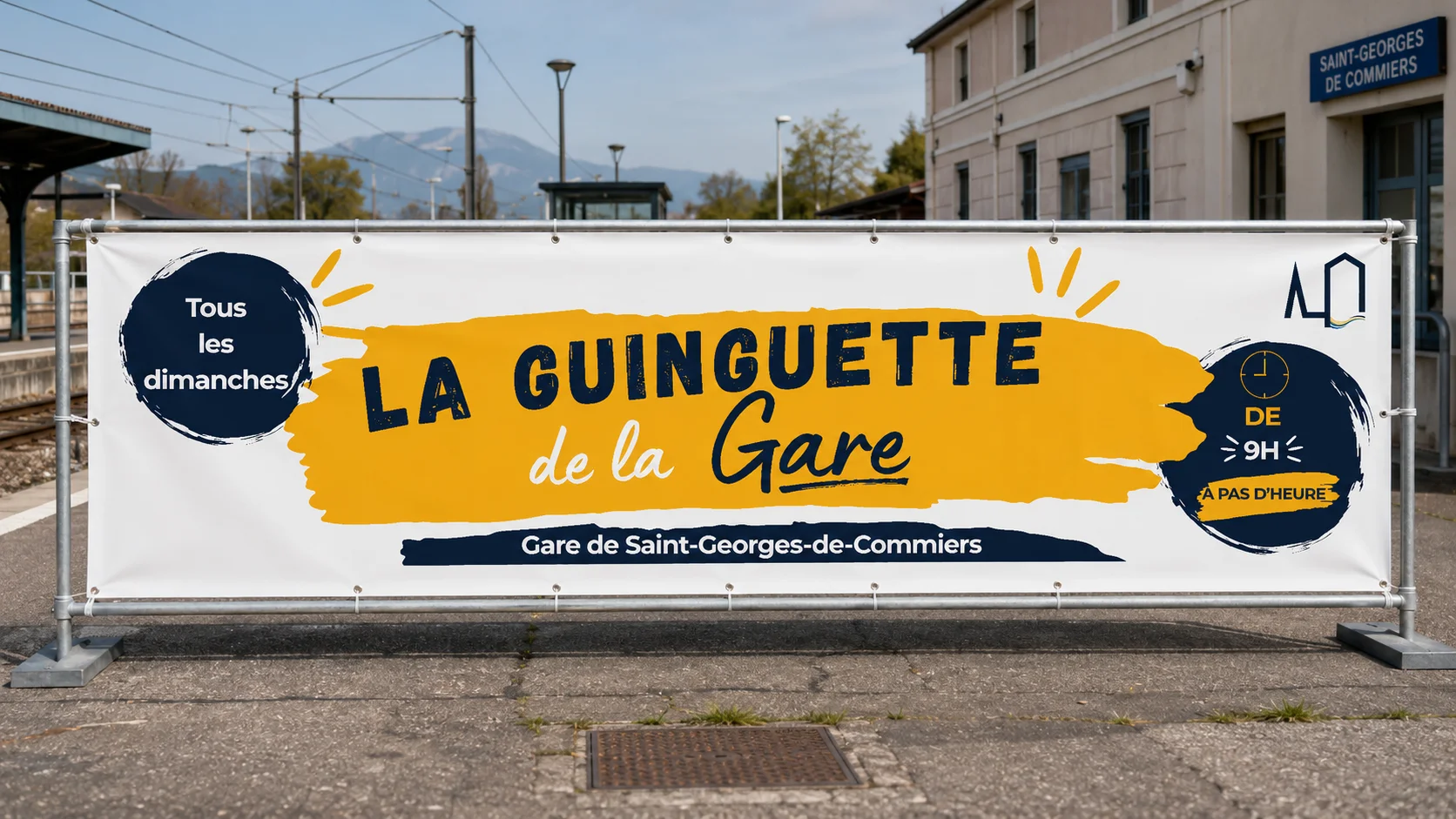 Bâche événementielle — Guinguette de la commune de Sainte Georges de Commiers